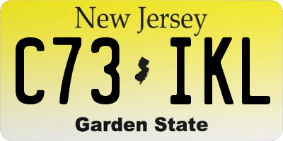 NJ license plate C73IKL
