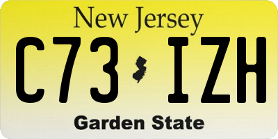 NJ license plate C73IZH