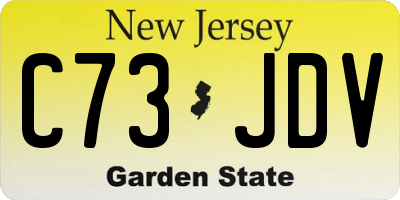 NJ license plate C73JDV