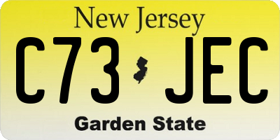 NJ license plate C73JEC