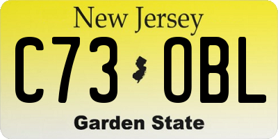 NJ license plate C73OBL