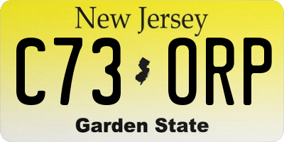 NJ license plate C73ORP