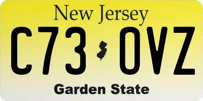 NJ license plate C73OVZ