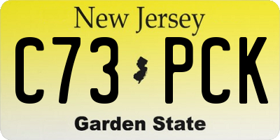 NJ license plate C73PCK