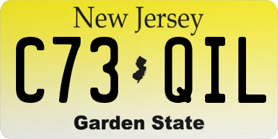 NJ license plate C73QIL
