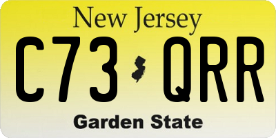 NJ license plate C73QRR
