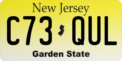 NJ license plate C73QUL