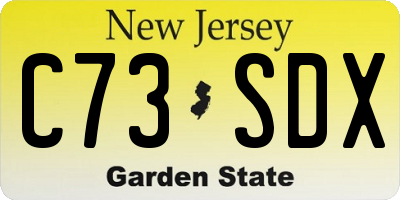 NJ license plate C73SDX