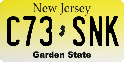 NJ license plate C73SNK