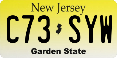 NJ license plate C73SYW