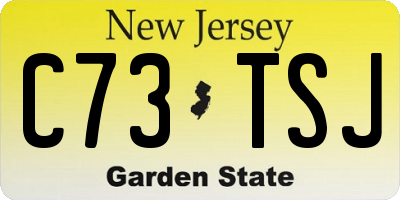 NJ license plate C73TSJ