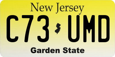 NJ license plate C73UMD