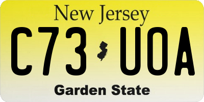 NJ license plate C73UOA