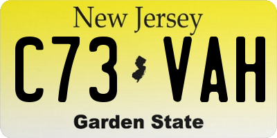 NJ license plate C73VAH