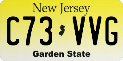 NJ license plate C73VVG