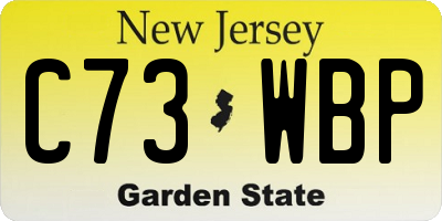 NJ license plate C73WBP