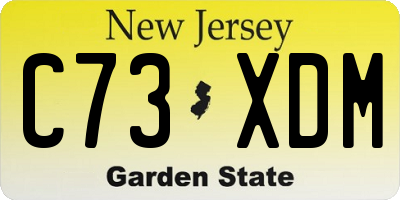NJ license plate C73XDM