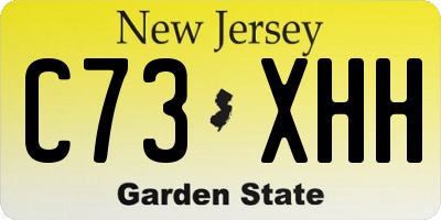 NJ license plate C73XHH