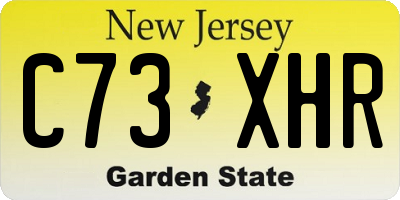NJ license plate C73XHR