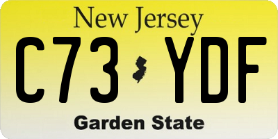 NJ license plate C73YDF