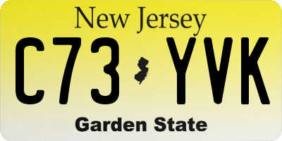 NJ license plate C73YVK