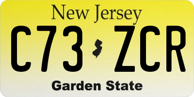 NJ license plate C73ZCR