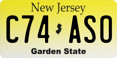 NJ license plate C74ASO