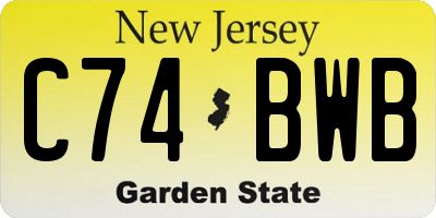 NJ license plate C74BWB