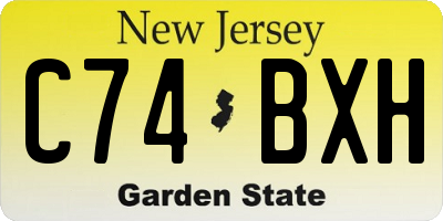 NJ license plate C74BXH