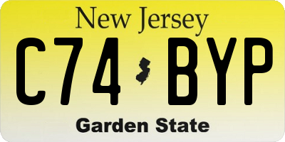 NJ license plate C74BYP