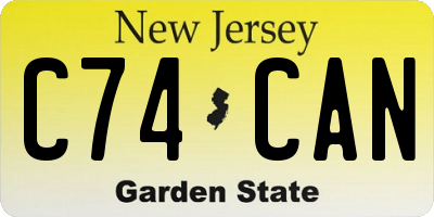 NJ license plate C74CAN