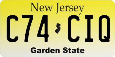 NJ license plate C74CIQ