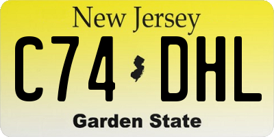 NJ license plate C74DHL