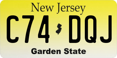 NJ license plate C74DQJ
