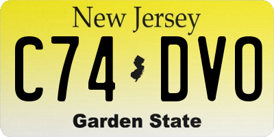 NJ license plate C74DVO
