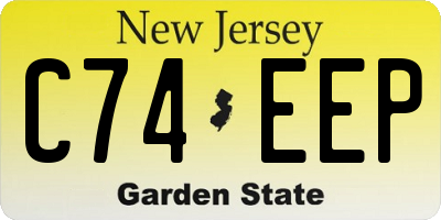 NJ license plate C74EEP