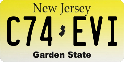 NJ license plate C74EVI