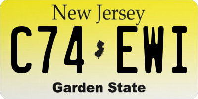 NJ license plate C74EWI