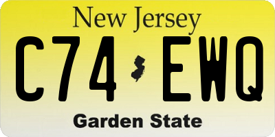NJ license plate C74EWQ