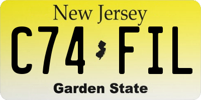 NJ license plate C74FIL