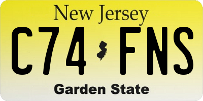 NJ license plate C74FNS