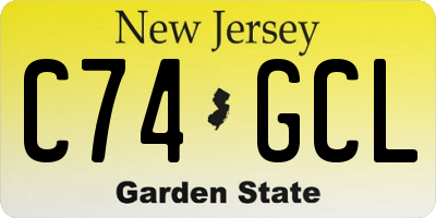 NJ license plate C74GCL
