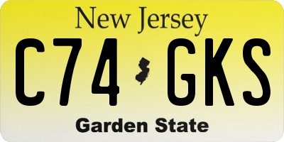 NJ license plate C74GKS