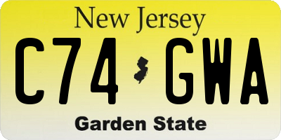 NJ license plate C74GWA