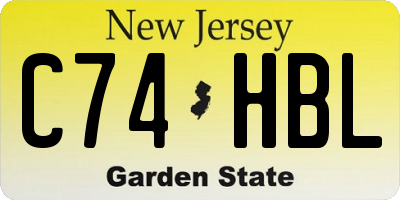 NJ license plate C74HBL