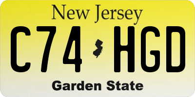 NJ license plate C74HGD