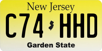 NJ license plate C74HHD
