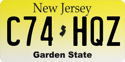 NJ license plate C74HQZ