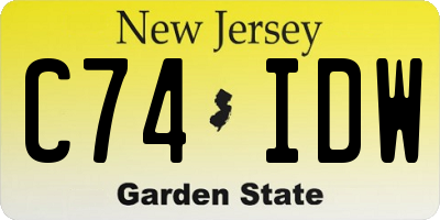 NJ license plate C74IDW