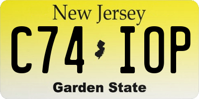 NJ license plate C74IOP